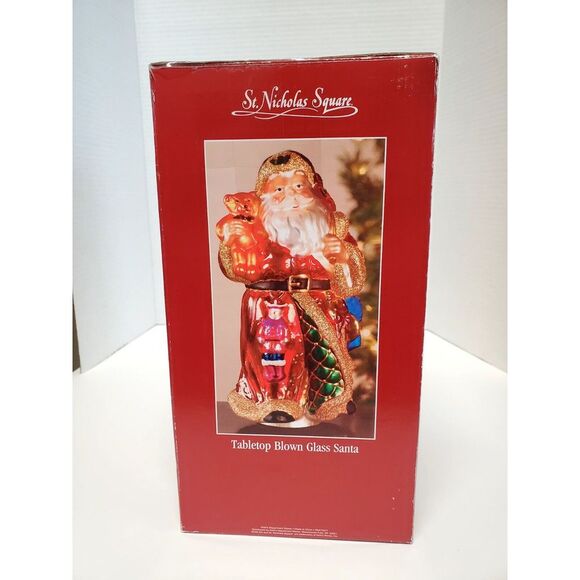 St. Nicholas Square Tabletop Blown Glass Santa Large Beautiful Jewel Tone Kohls - Picture 13 of 16